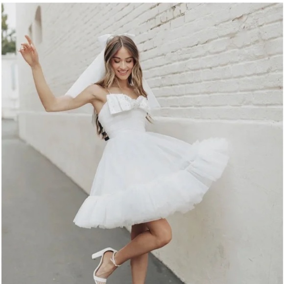 Untamed Petals Genevieve Bow Mini Dress - Picture 2 of 7